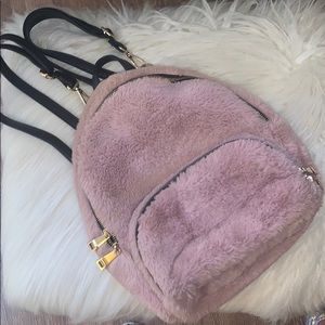 Furry blush backpack